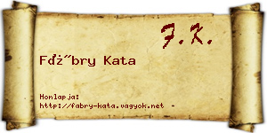 Fábry Kata névjegykártya
